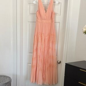 Elegant Peach Maxi Dress